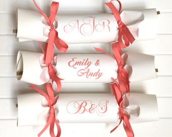 Monogramed Wedding Party Cracker Set of 12