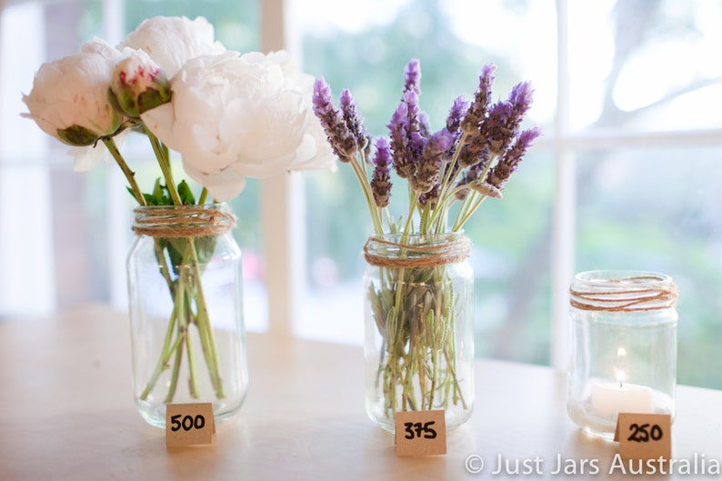 60 New Glass Jars Assorted Sizes Ideal Rustic Chic Wedding Etsy Australia
