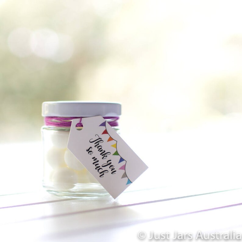 35 X 100ml Small Round Glass Jars With TAGS Perfect DIY Etsy