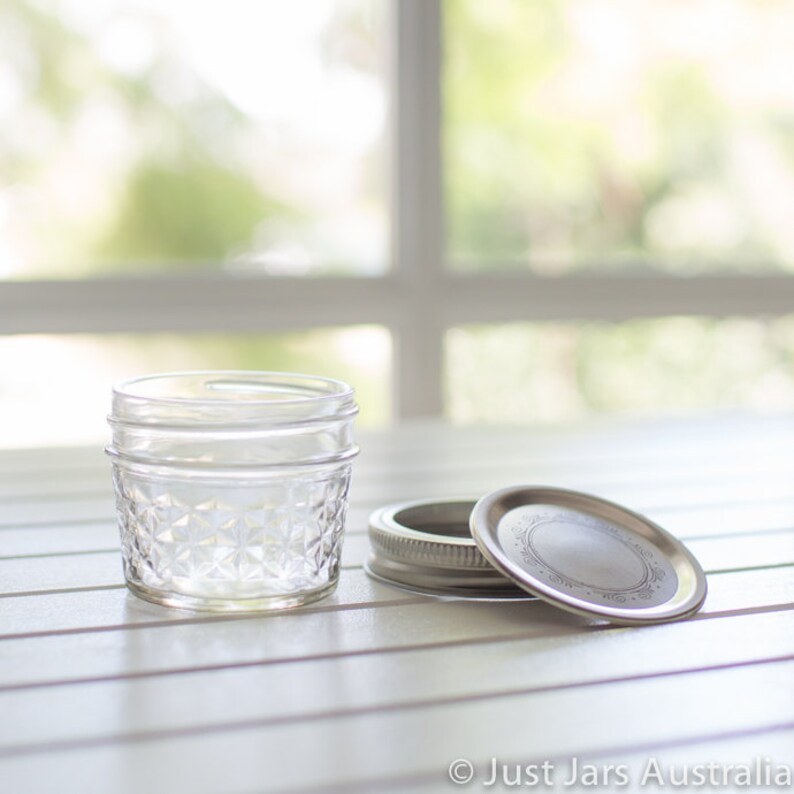 24 X Genuine Mini Quilted Ball Mason Jars With Lids 1/4 US Pint Etsy