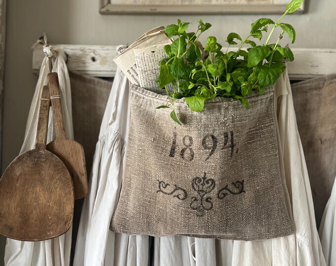 Antique Grainsack Pocket~ Lettering/ Hanging Bag/old and Worn - Etsy