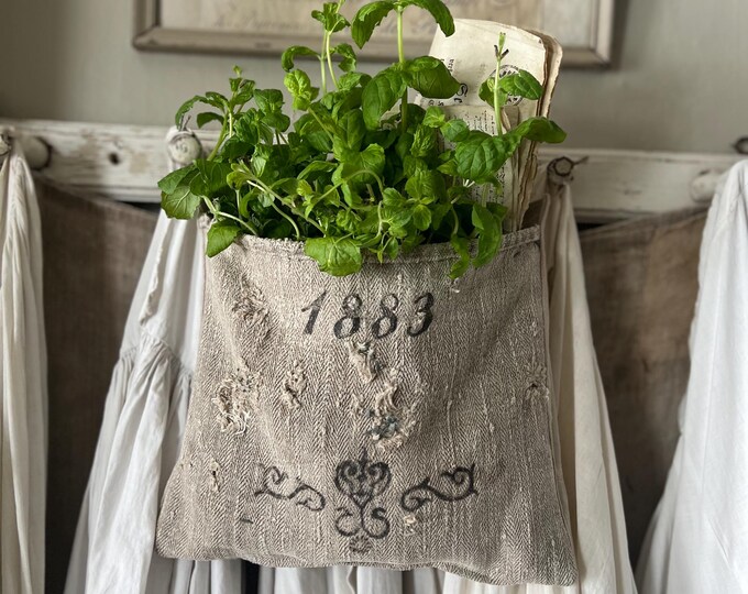 Antique Grainsack Pocket~ Lettering/ Hanging Bag/old and Worn - Etsy
