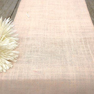 Blush Burlap Table runner, Pastel Pink 14"x108" Country, Shabby Chic, Rustic, Baby Shower, Bridal, Mothers Day, Wedding, Dusty Rose