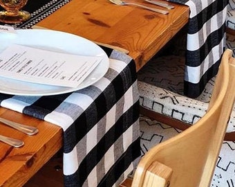 Cuadros, tartán, rojo, blanco y negro, búfalo, cuadros, servilletas, boda en una casa de campo, moderno, preppy, aniversario, soltero, guinga, Navidad