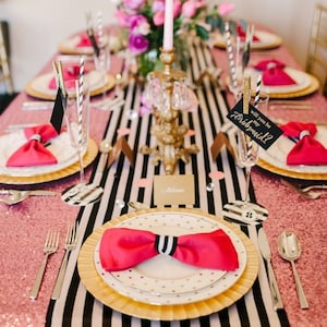 Pink Sequin, Kate Spade Tablecloths, Glitz Sequin, Sequin Runners, Princess theme, Beach wedding, Gatsby Glam, New Years wedding image 1