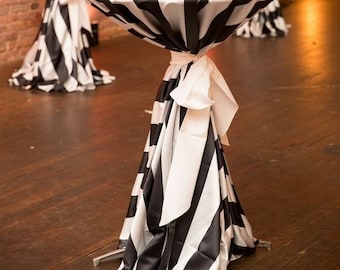 Mantel blanco negro, 4", raya de 1", Kate Spade, Baby Shower, Despedida de soltera, Sweet16, Derby, Año nuevo, Cóctel, Parte superior alta, Navidad