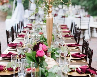 Burgundy Tablecloth, Cocktail table, 120" Round, 90"x156", 90"x132", 132", Christmas, Thanksgiving, Quinceaneras, Winter wedding, Winery