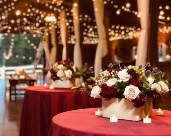 Red Tablecloth, 4th of July,  Cocktail table, 120" Round, 90"x156", 90"x132", 132" Round  1DAYFREESHIP, Fathers Day, BBQ, Summer