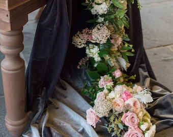 Turquesa, Servilletas de terciopelo de pizarra/gris, Año Nuevo, Novia, Boho, Fiesta de té en la playa, Tropical, Aniversario, Boda en el jardín, Congelado