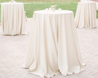 Ivory Tablecloth, Cocktail, 120" & 132" Round, 90"x156", 90"x132", Sweet 16, Backyard, Quinceanera,Anniversary, July4th, Baby, Bridal Shower