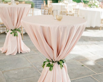 Blush Tablecloth overlays, Cocktail, Highboy 132", 120", 90"x156", 90"x132,  Sweet 16, Quinceañeras, Princess, unicorn, gender reveal,