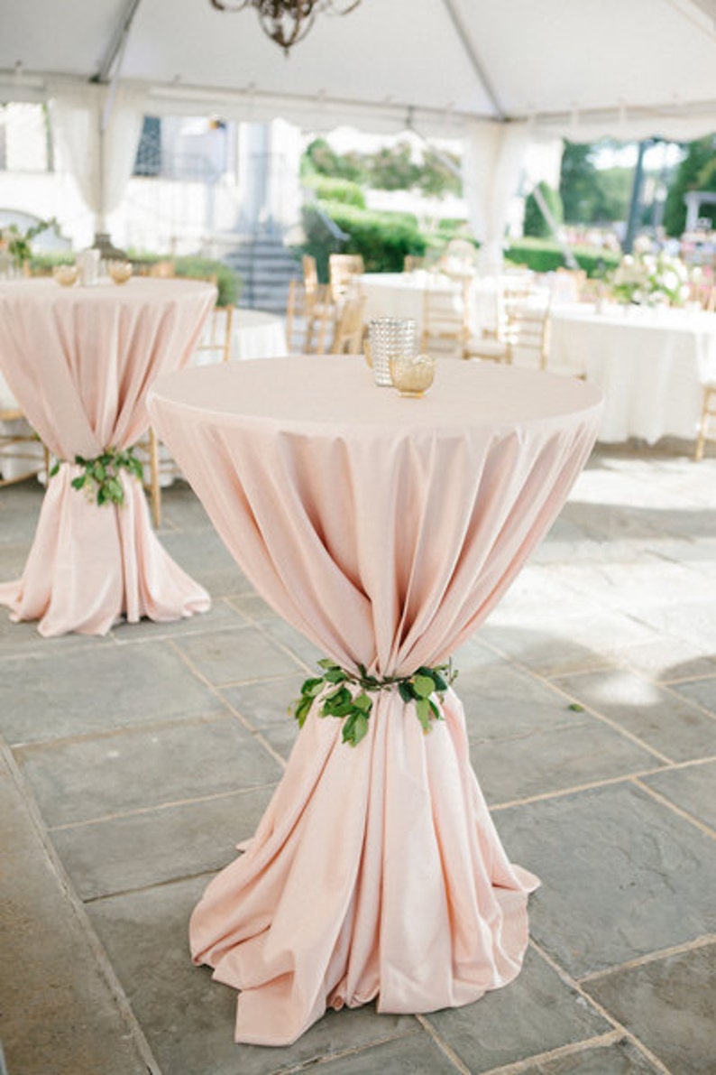 Blush Tablecloth, Cocktail table, 120 Round, Mothers Day, FREE US SHIPPING, Ships 1-3 days Bild 1