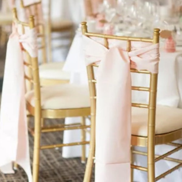 Blush Pastel Pink Sashes, Pews, Chair Ties, Chiavari sash, Boho wedding, Baby shower, Baptism, Graduation, Bridal shower, Princess, Sweet 16