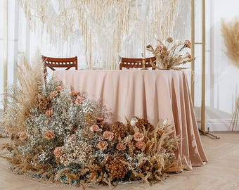 Blush Tablecloth, Cocktail, Highboy 132&quot;, 120&quot; Round, 90&quot;x156&quot;, 90&quot;x132,  Sweet 16, Barbie, Quinceaneras, Ballet, Princess, unicorn theme