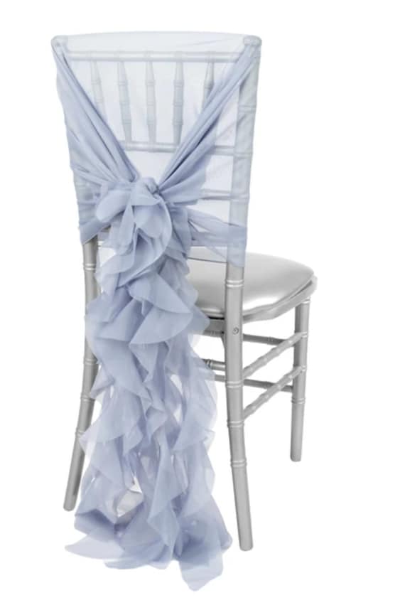Dusty blue chair covers sale