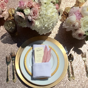 Sequin Tablecloths, Blush Rose Gold,  Cake Table, Cocktail Table, lined, Gatsby,