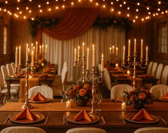 Mantel y servilletas de terciopelo color terracota óxido. Ideal para otoño, despedida de soltera, fiesta de té, cena de Acción de Gracias o boda rústica.