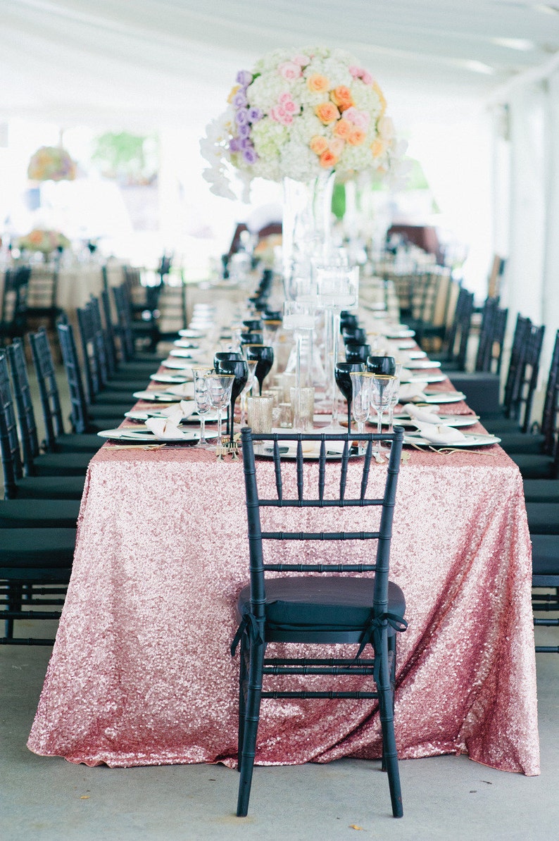 Pink Sequin, Kate Spade Tablecloths, Glitz Sequin, Sequin Runners, Princess theme, Beach wedding, Gatsby Glam, New Years wedding image 2