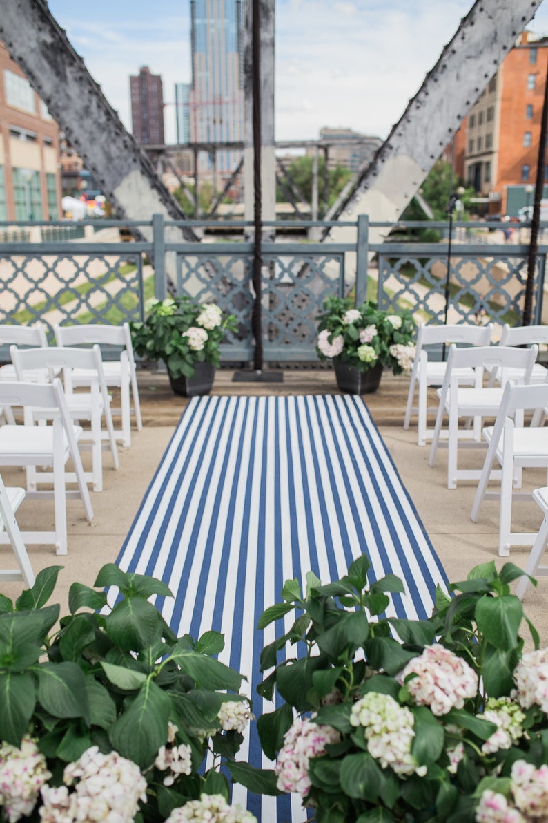 Aisle Runner Wedding Aisle Navy And White Nautical Beach Etsy