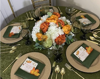 Servilletas de terciopelo verde oliva para Acción de Gracias, Brunch con té, Boda verde, San Patricio, Irlandés, Despedida de soltera temática de la selva, Servilletas navideñas, Año Nuevo