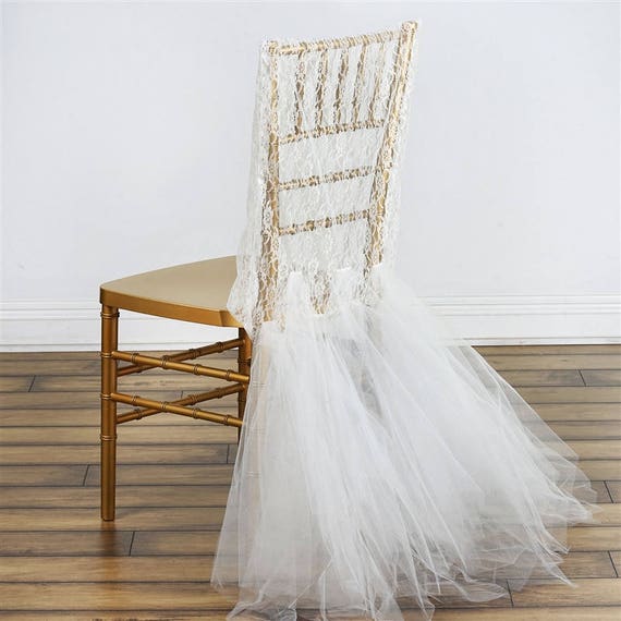 Lace Tutu Chair Covers Ivory White Black Chiavari Chair Slip Cover Ballerina bridal Sweet 16 Bridal Table Princess Quinceaneras Etsy