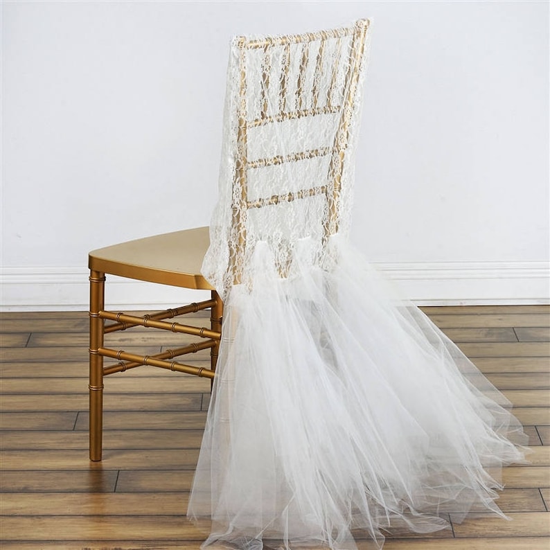 Lace Tutu Chair Covers Ivory White Black Chiavari Image 0
