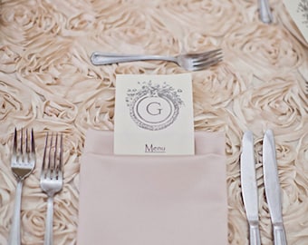 BLUSH ROSETTE TABLECLOTH, Rosette Wedding Tablecloth, Princess theme, frozen, baby shower, bridal, quinceanera,