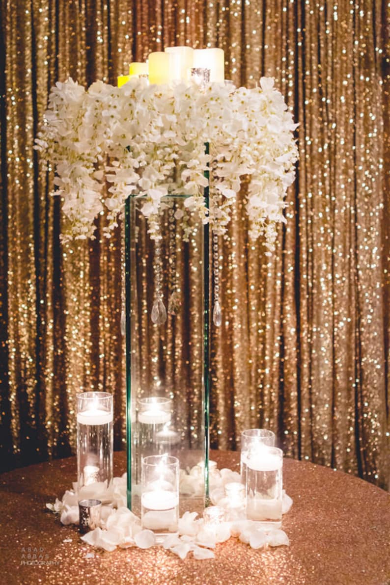 Rose Gold Sequin Drapes Silver Champagne Gold Thanksgiving SEAMLESS New Year, booth photo backdrop CHOOSE SIZEM Christmas