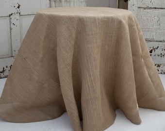 Burlap Tablecloths, Hessian, SHIPS 1 DAY, Round or Square Overlays, Fall wedding, Winery wedding, Rustic winter, Christmas