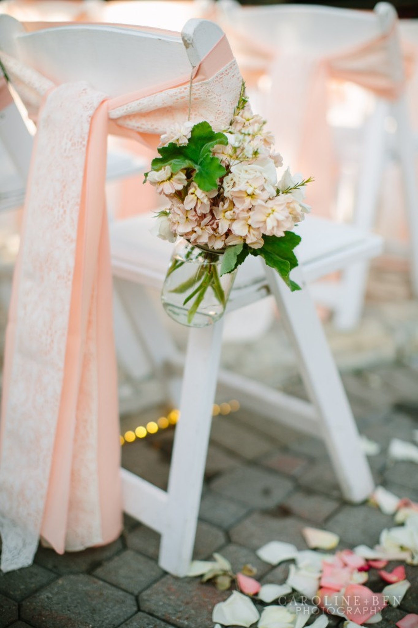white lace chair sashes