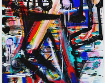 Neon Frequency Abstract Art Print | Colorful Geometric Wall Art | Modern Contemporary Fine Art | Statement Home Decor