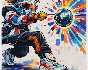 DISKO Rebel Wall Art | Streetwear Pop Art Print | Colorful Urban Statement Artwork | Modern Wall Decor | Contemporary Gallery Print
