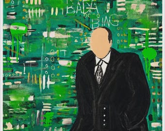 Bad Signal Abstract Figurative Wall Art Print, Modern Corporate Surreal Artwork, Green Contemporary Office Decor, Fine Art Print