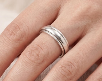 Bague spinner martelée / Bague anti-stress / Bague de méditation / Bague anti-stress / Bague minimaliste / Cadeau pour elle