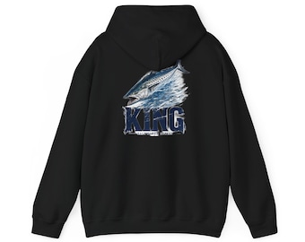 Saltwater King Fishing Hoodie | Leaping Fish Pier Sunset Hoodie