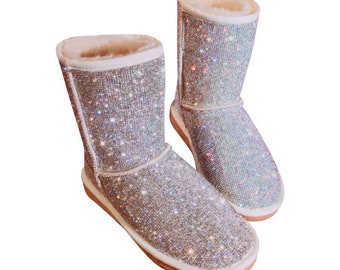 rhinestone ugg style boots