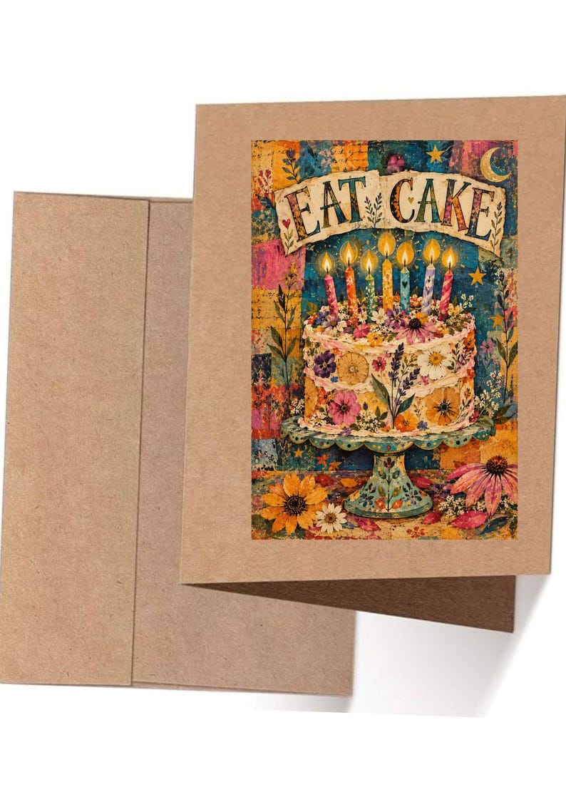 Cake Birthday Card - Eat CAKE - Blank Inside (5x7) - Etsy