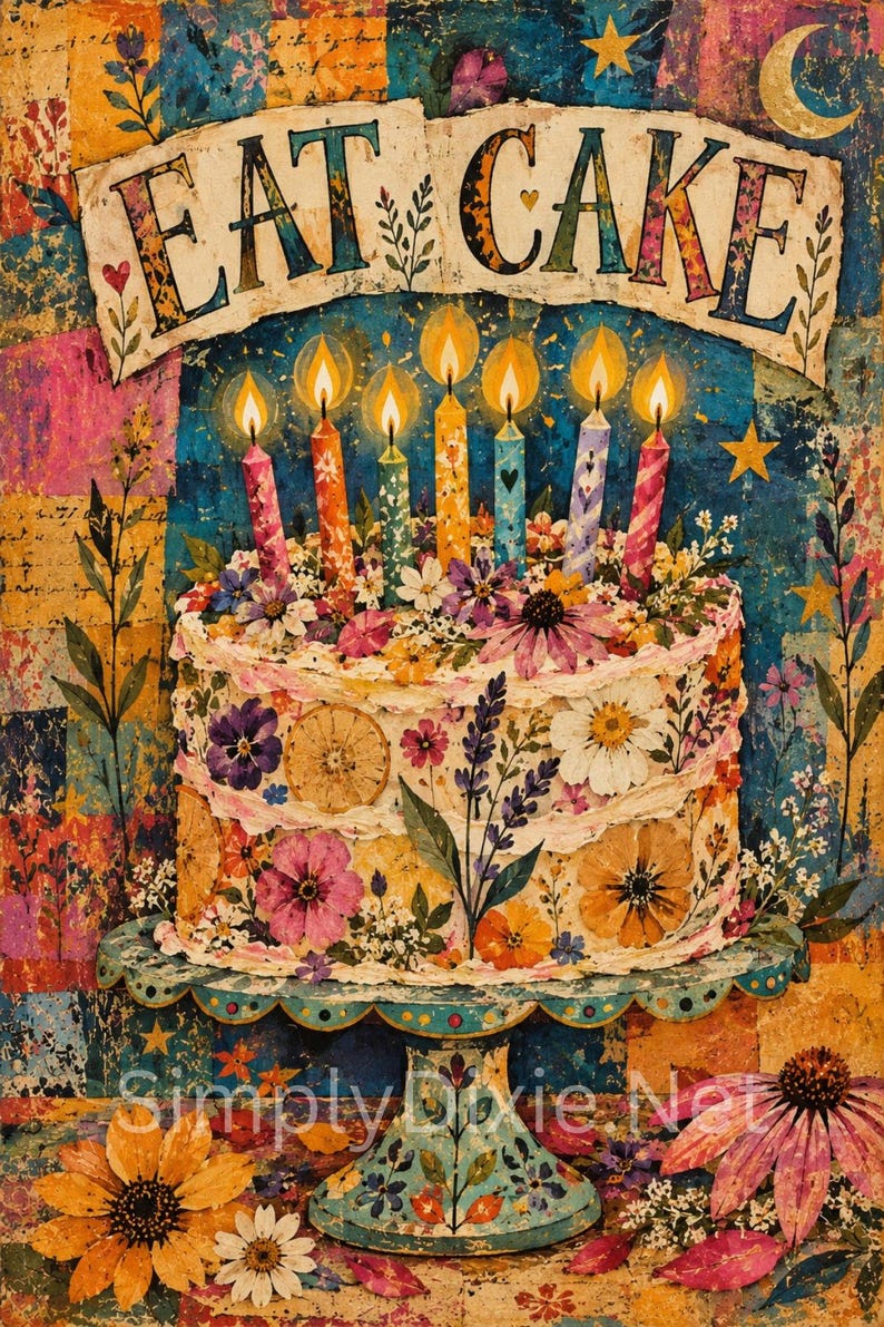 Cake Birthday Card - Eat CAKE - Blank Inside (5x7) - Etsy