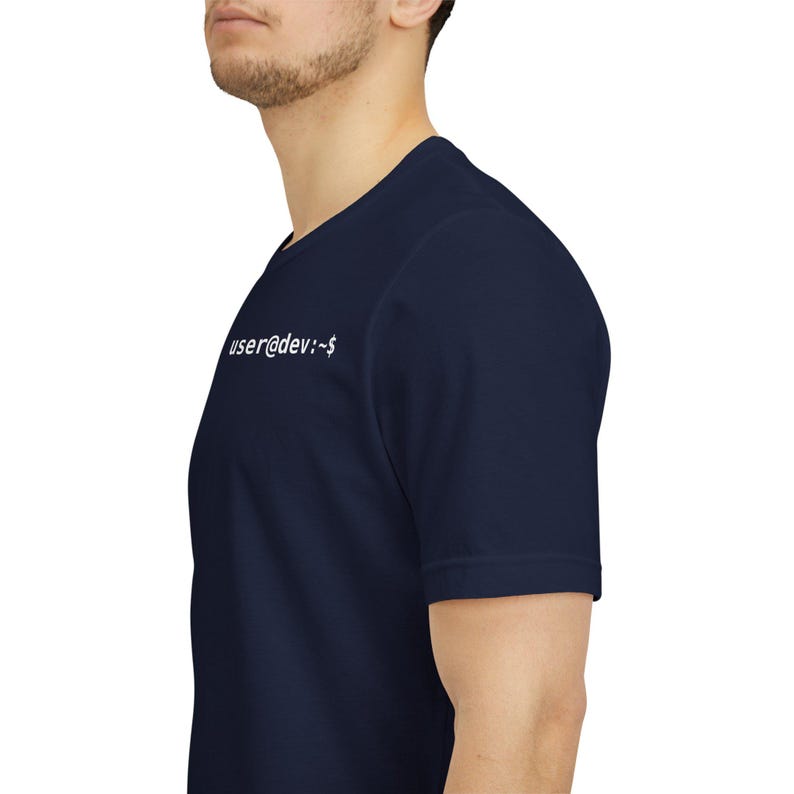 user@dev:- Terminalcode-T-Shirt | Programmierer-T-Shirt, Marineblau Bild 7