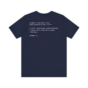 user@dev:- Terminalcode-T-Shirt | Programmierer-T-Shirt, Marineblau Bild 1
