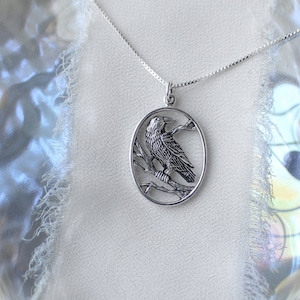 Sterling Silver or 14kt Gold Filled Raven Necklace. Raven Jewelry, Dainty Raven, Mystic Jewelry, Corvus Jewelry