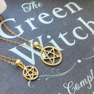 Gold Filled Pentagram Necklace: Tiny Wiccan Jewelry Bild 2