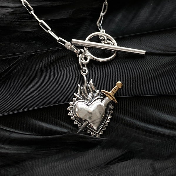 Sacred Heart Pendant Etsy