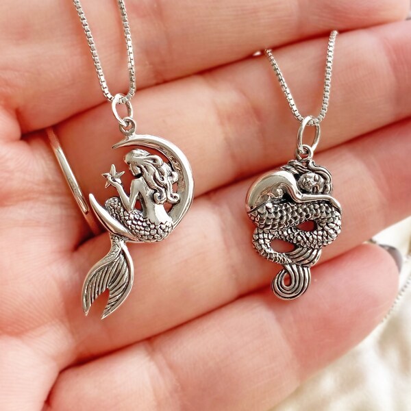 Sterling Silver Mermaid Necklace. Independence Jewelry, Individuality Necklace, Rebirth Jewelry, Good Luck Necklace, New Start Jewelry