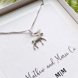 Sterling Silver Moose Necklace. Moose Jewelry, Elk Jewelry, Moose Necklace, Strength Jewelry, Maine Jewelry, Alaska Jewelry