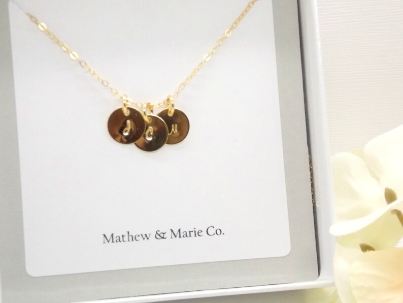 Letter Jewelry Hand Stamped Necklace 14KT Filled Personalized Letter Necklace Personalized Necklace