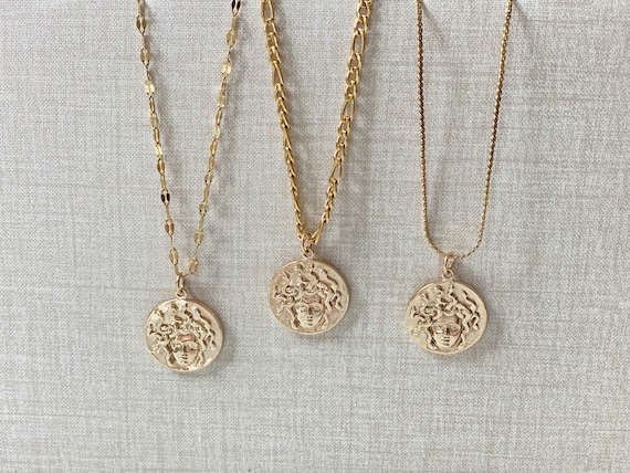 Gold Medusa Necklace: Waterproof Snake Jewelry, Greek Mythology