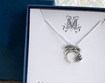 Sterling Silver Dragon Pendant Necklace: Guardian Jewelry