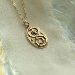 14kt Gold Filled or Sterling Silver Infinity Ouroboros Necklace. Ouroboros Jewelry, Infinity Jewelry, Sun And Moon Jewelry, Renewal Jewelry