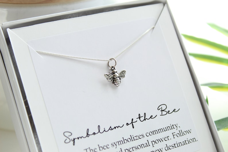 Tiny Bee Necklace in Sterling Silver or Gold Filled. Bee Jewelry, Silver Bee, Bee Charm, Honey Bee jewelry, Save the Bee's. 
